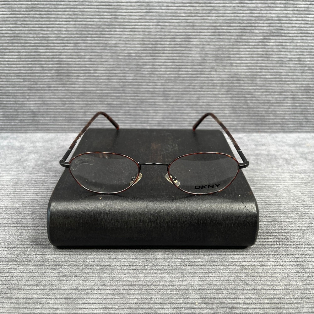 DKNY 6383 005 Oval Eyeglasses Tortoise Metal Frame Made in Italy 48-18-140